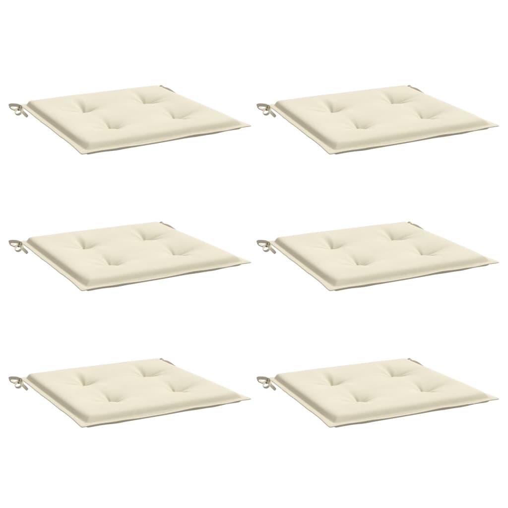 Cuscini per Sedia 6 pz Crema 50x50x3 cm in Tessuto Oxford