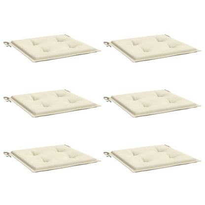 Cuscini per Sedia 6 pz Crema 50x50x3 cm in Tessuto Oxford