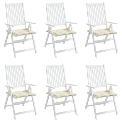Cuscini per Sedia 6 pz Crema 50x50x3 cm in Tessuto Oxford
