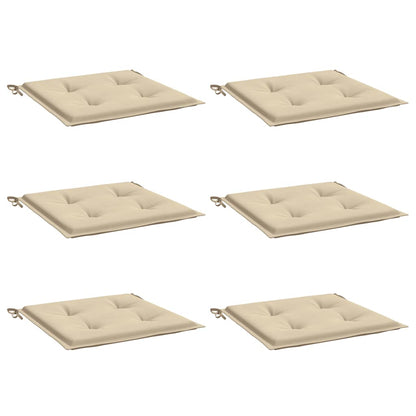 Cuscini per Sedia 6 pz Beige 50x50x3 cm in Tessuto Oxford