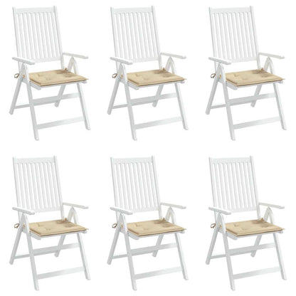 Cuscini per Sedia 6 pz Beige 50x50x3 cm in Tessuto Oxford