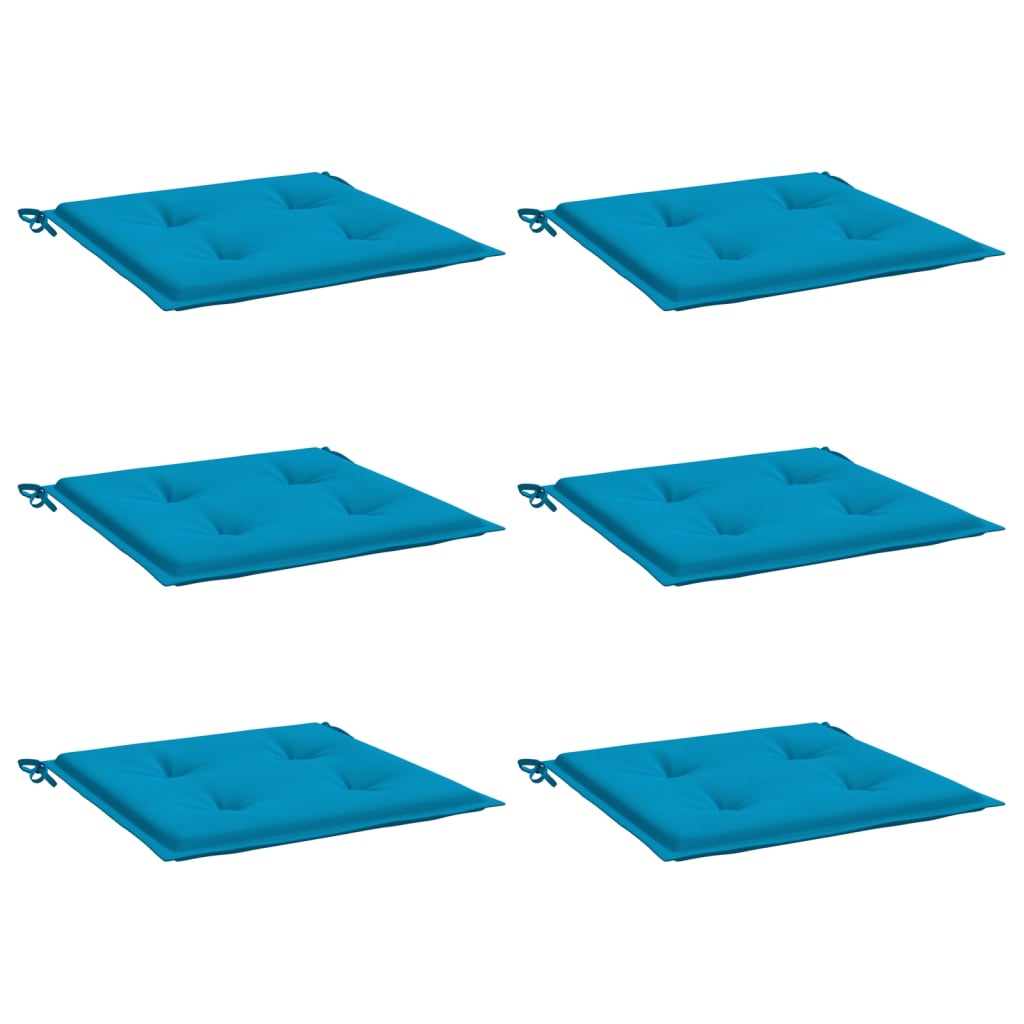 Cuscini per Sedia 6 pz Blu 50x50x3 cm in Tessuto Oxford