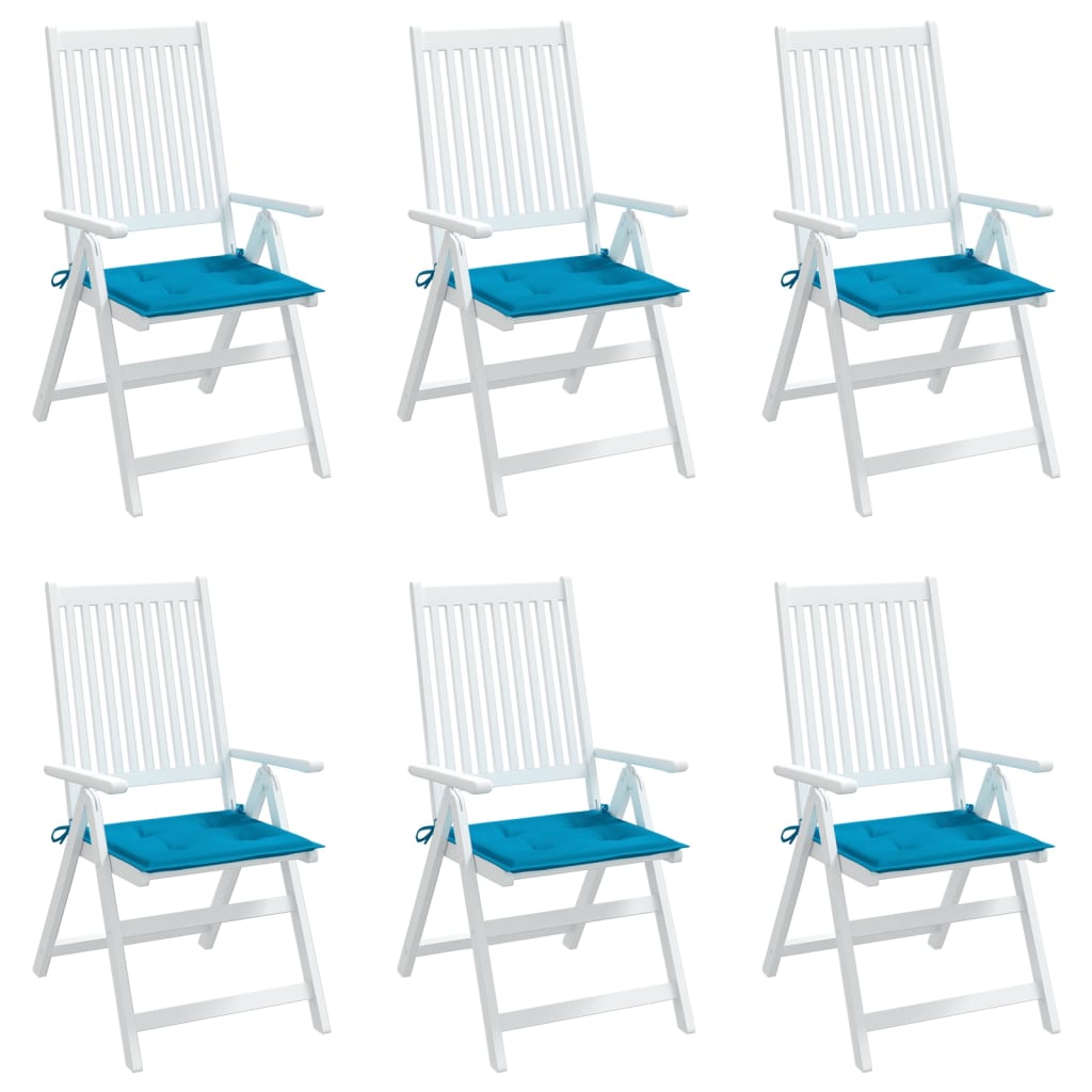 Cuscini per Sedia 6 pz Blu 50x50x3 cm in Tessuto Oxford