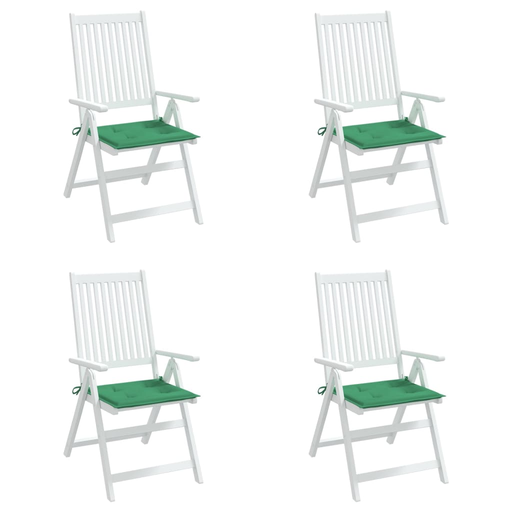 Cuscini per Sedia 4 pz Verdi 50x50x3 cm in Tessuto Oxford