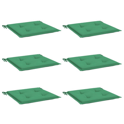 Cuscini per Sedia 6 pz Verdi 50x50x3 cm in Tessuto Oxford