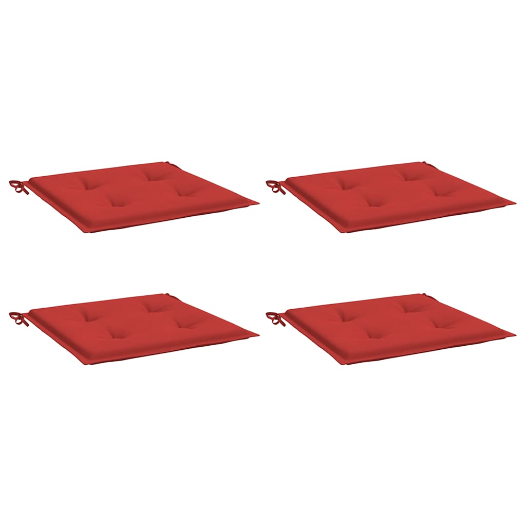 Cuscini per Sedia 4 pz Rossi 50x50x3 cm in Tessuto Oxford