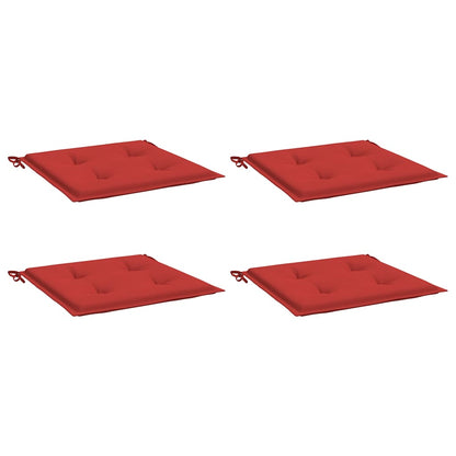 Cuscini per Sedia 4 pz Rossi 50x50x3 cm in Tessuto Oxford