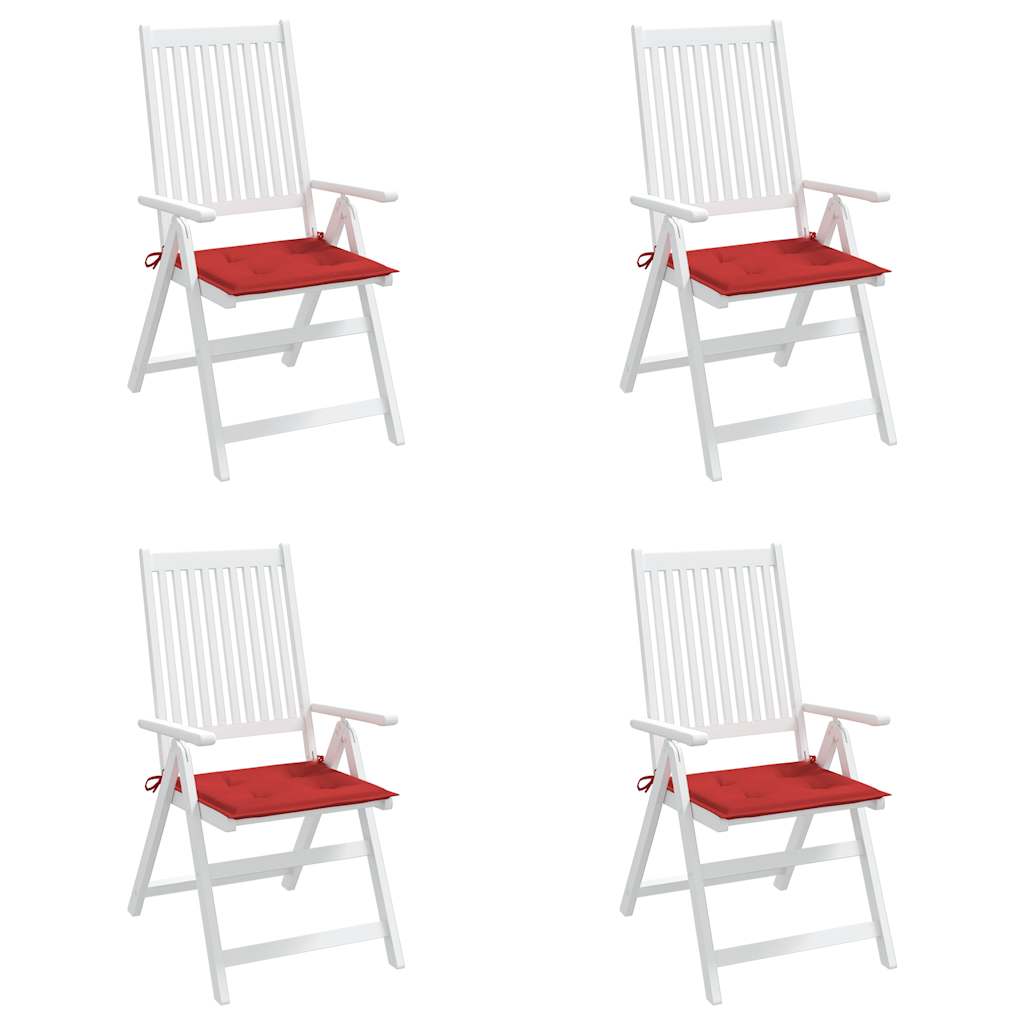 Cuscini per Sedia 4 pz Rossi 50x50x3 cm in Tessuto Oxford