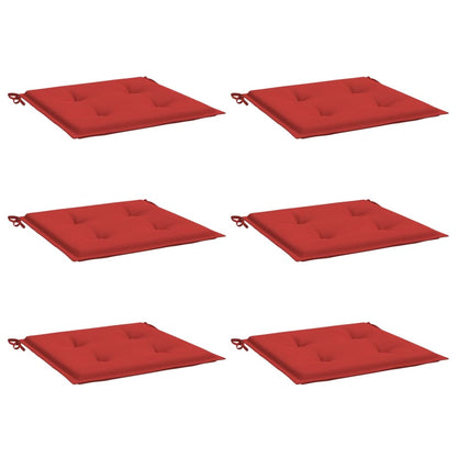 Cuscini per Sedia 6 pz Rossi 50x50x3 cm in Tessuto Oxford