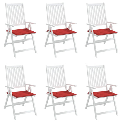 Cuscini per Sedia 6 pz Rossi 50x50x3 cm in Tessuto Oxford