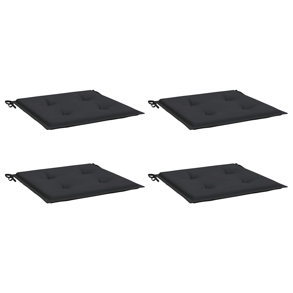 Cuscini per Sedia 4 pz Neri 50x50x3 cm in Tessuto Oxford