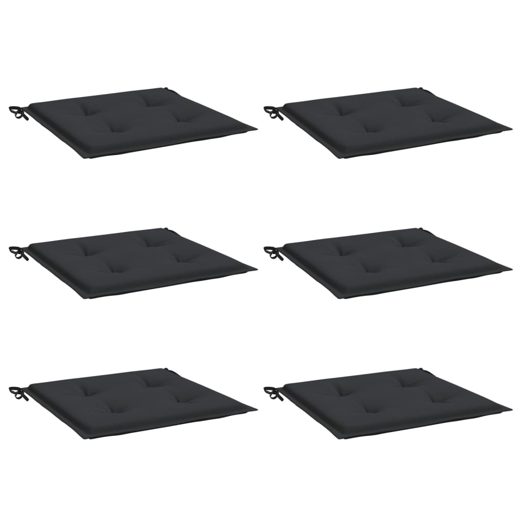 Cuscini per Sedia 6 pz Neri 50x50x4 cm in Tessuto Oxford