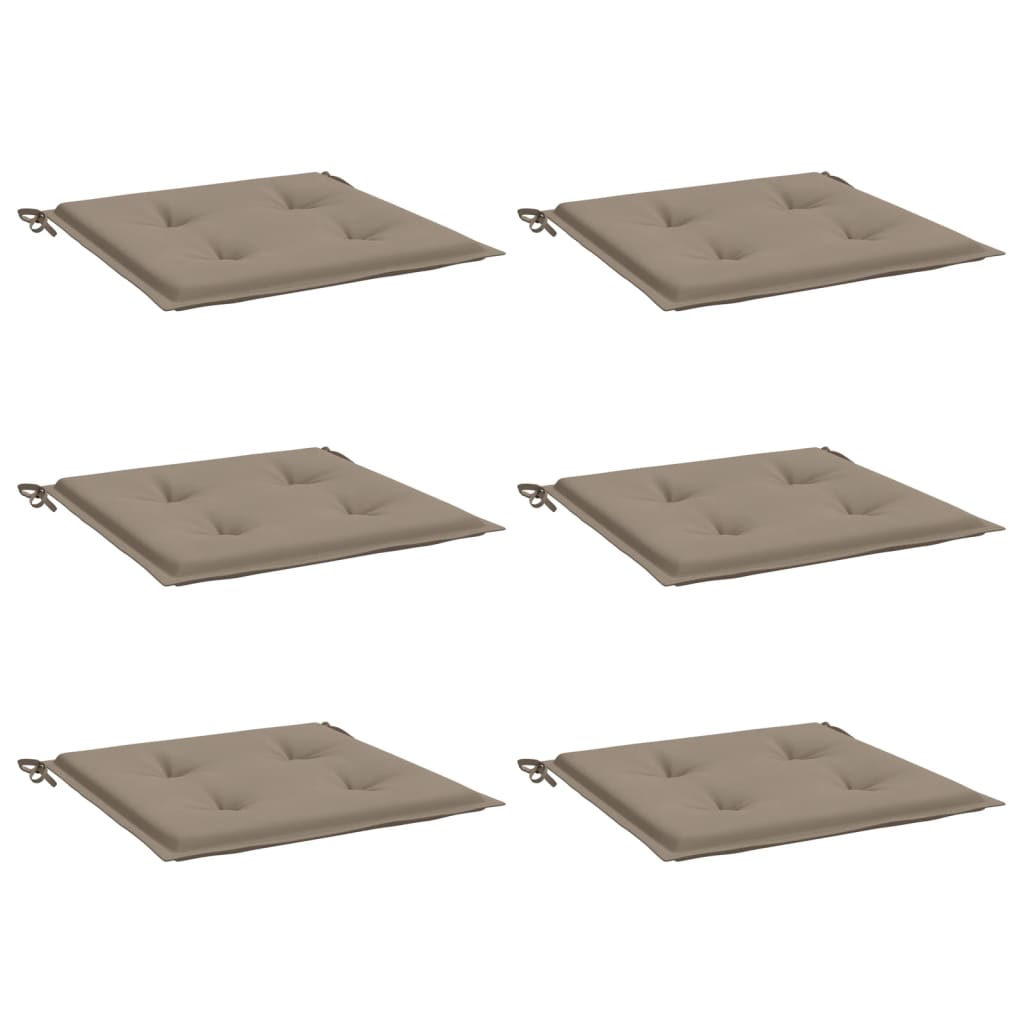 Cuscini per Sedia 6 pz Tortora 50x50x3 cm in Tessuto Oxford
