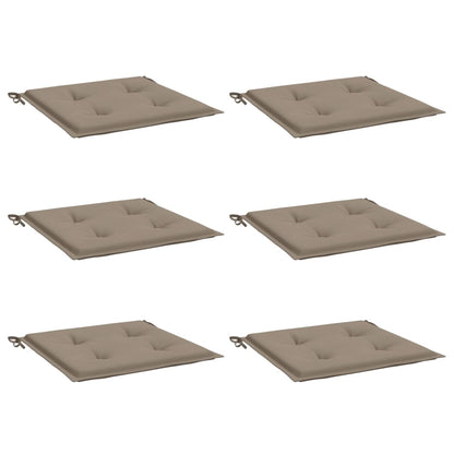 Cuscini per Sedia 6 pz Tortora 50x50x3 cm in Tessuto Oxford