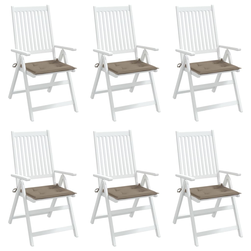Cuscini per Sedia 6 pz Tortora 50x50x3 cm in Tessuto Oxford