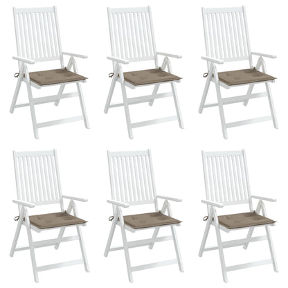 Cuscini per Sedia 6 pz Tortora 50x50x3 cm in Tessuto Oxford