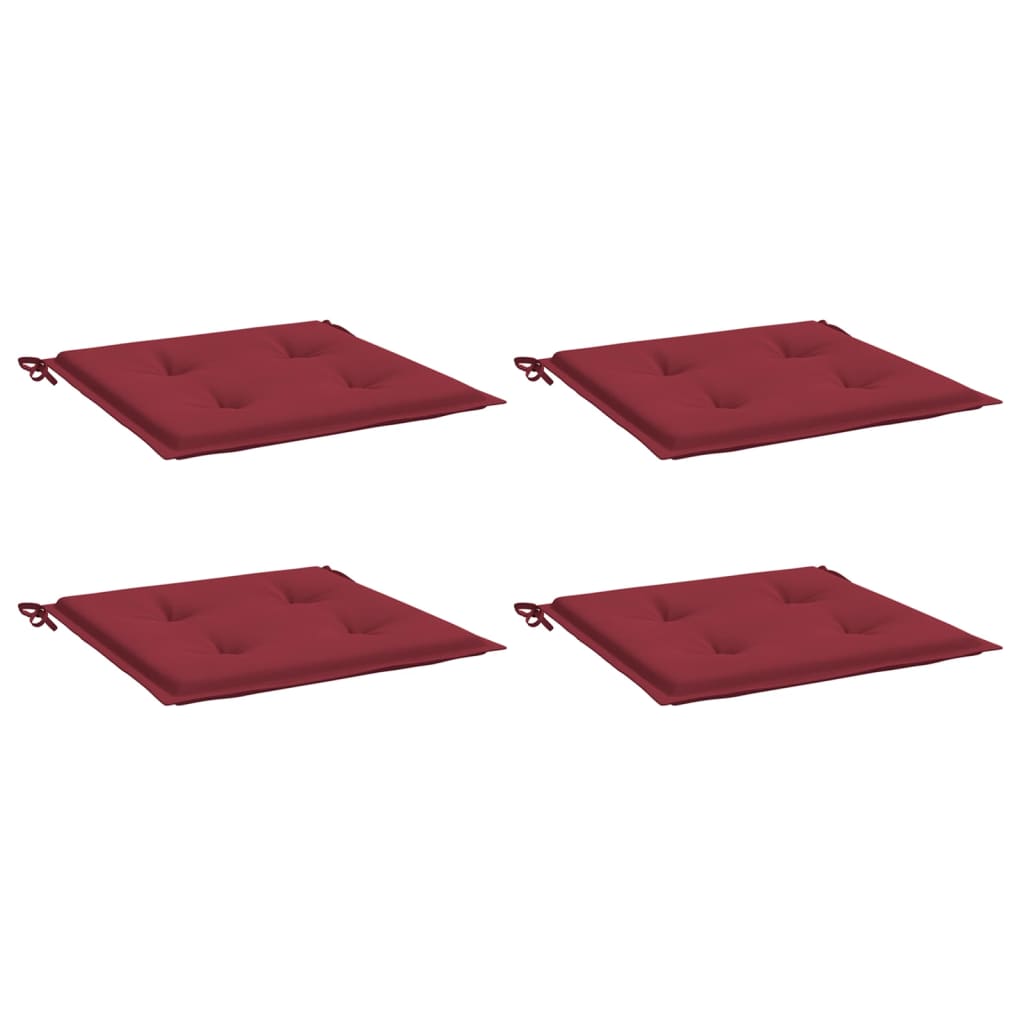 Cuscini per Sedia 4 pz Rosso Vino 50x50x4 cm in Tessuto Oxford