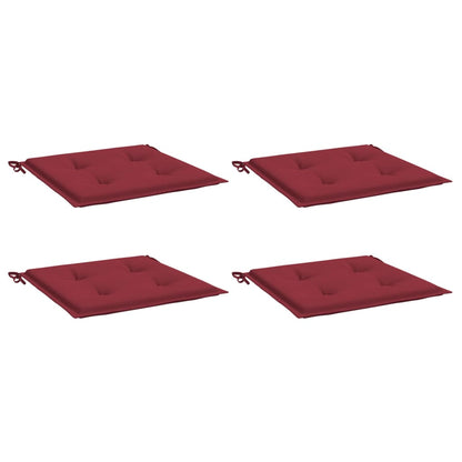 Cuscini per Sedia 4 pz Rosso Vino 50x50x4 cm in Tessuto Oxford