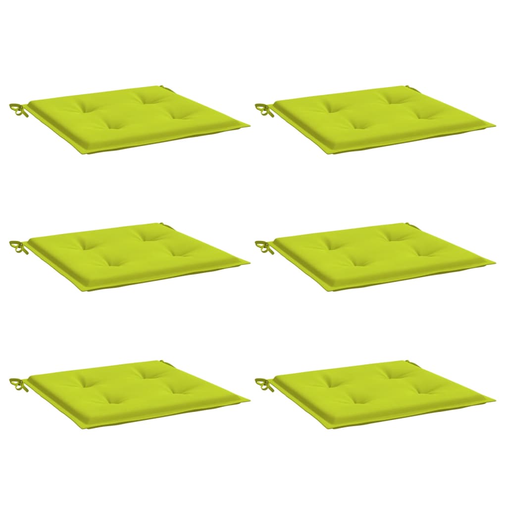 Cuscini per Sedia 6 pz Verde Brillante 50x50x3cm Tessuto Oxford