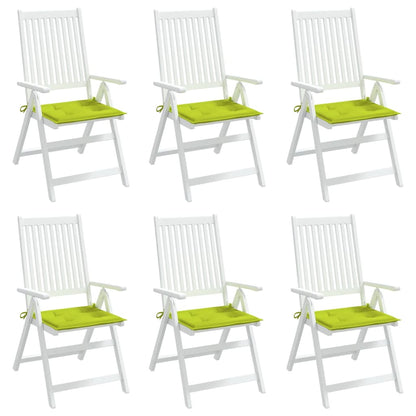Cuscini per Sedia 6 pz Verde Brillante 50x50x3cm Tessuto Oxford