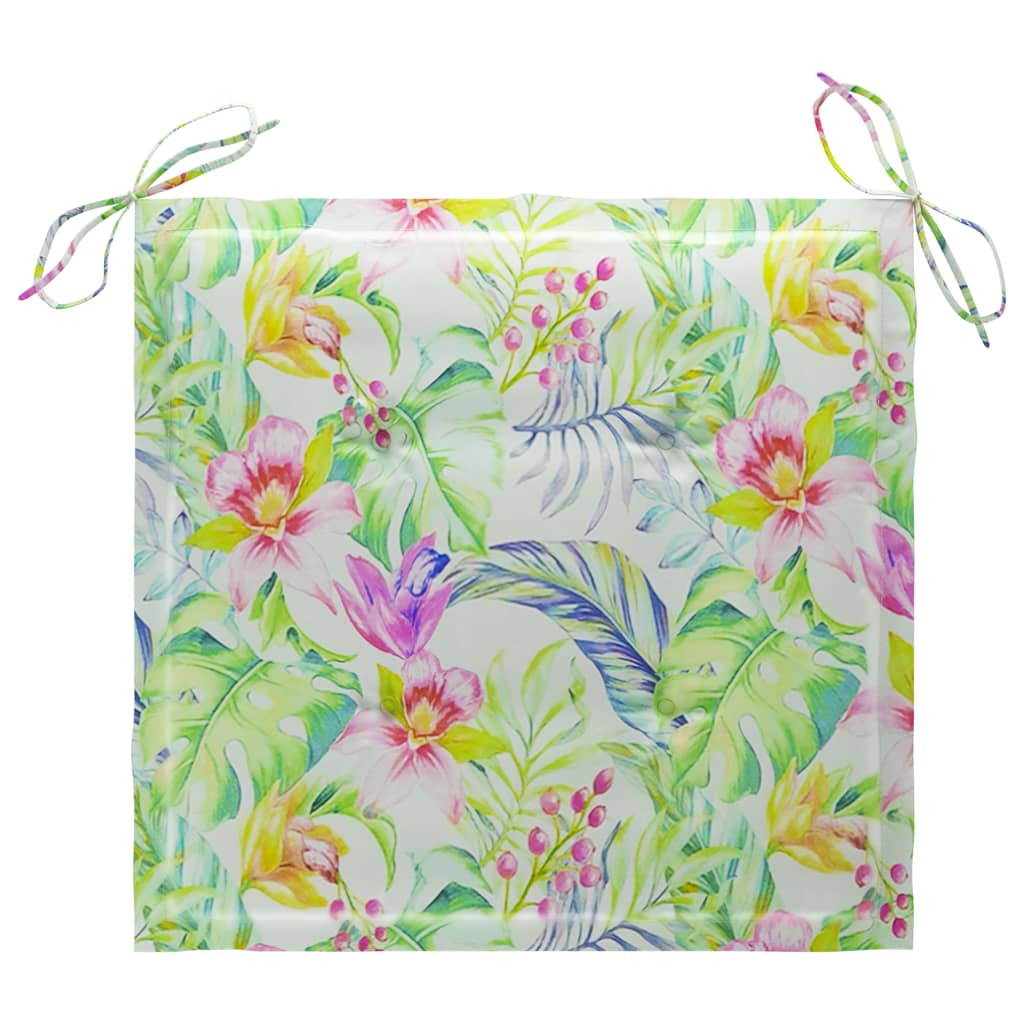Cuscini per Sedia 4 pz Motivo a Foglie 50x50x3cm Tessuto Oxford
