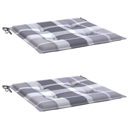 Cuscini per Sedia 2 pz a Quadri Grigi 50x50x4 cm Tessuto Oxford