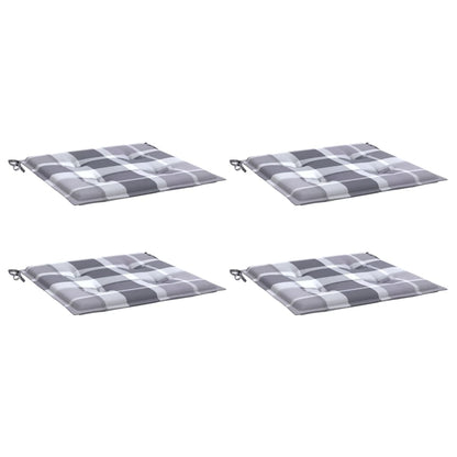 Cuscini per Sedia 4 pz a Quadri Grigi 50x50x3 cm Tessuto Oxford