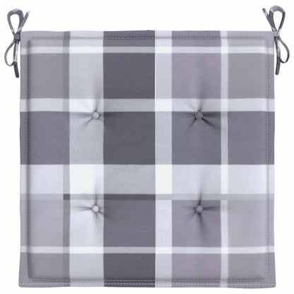 Cuscini per Sedia 6 pz a Quadri Grigi 50x50x4 cm Tessuto Oxford