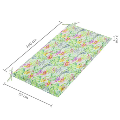 Cuscino per Panca a Foglie 100x50x3 cm in Tessuto Oxford