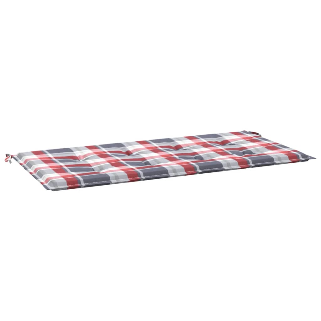 Cuscino per Panca a Quadri Rossi 100x50x3 cm Tessuto Oxford