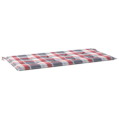 Cuscino per Panca a Quadri Rossi 100x50x3 cm Tessuto Oxford