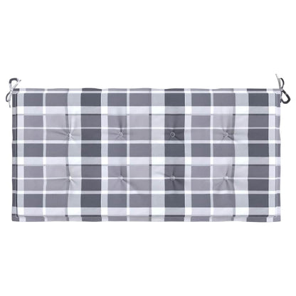 Cuscino per Panca a Quadri Grigi 120x50x3 cm Tessuto Oxford