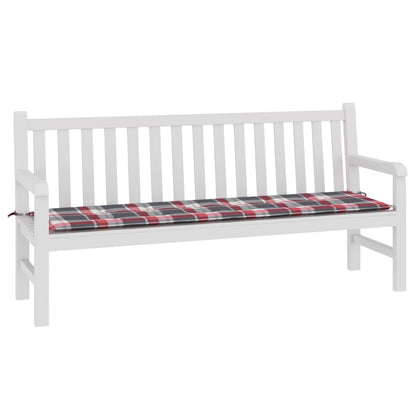 Cuscino per Panca a Quadri Rossi 180x50x3 cm Tessuto Oxford