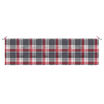 Cuscino per Panca a Quadri Rossi 180x50x3 cm Tessuto Oxford