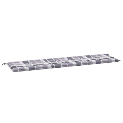 Cuscino per Panca a Quadri Grigi 180x50x3 cm Tessuto Oxford