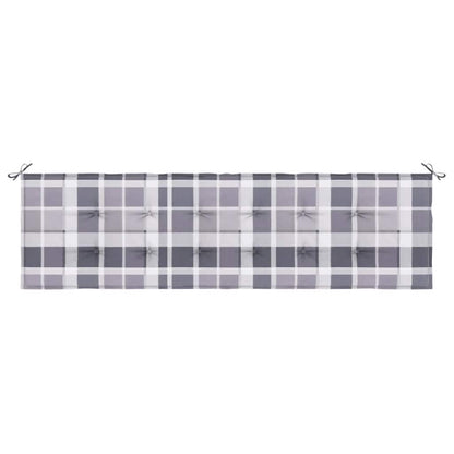Cuscino per Panca a Quadri Grigi 180x50x3 cm Tessuto Oxford