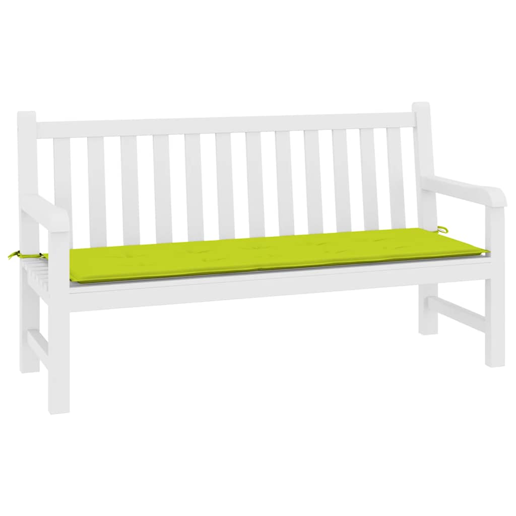 Cuscino per Panca Verde Brillante 200x50x3 cm in Tessuto Oxford