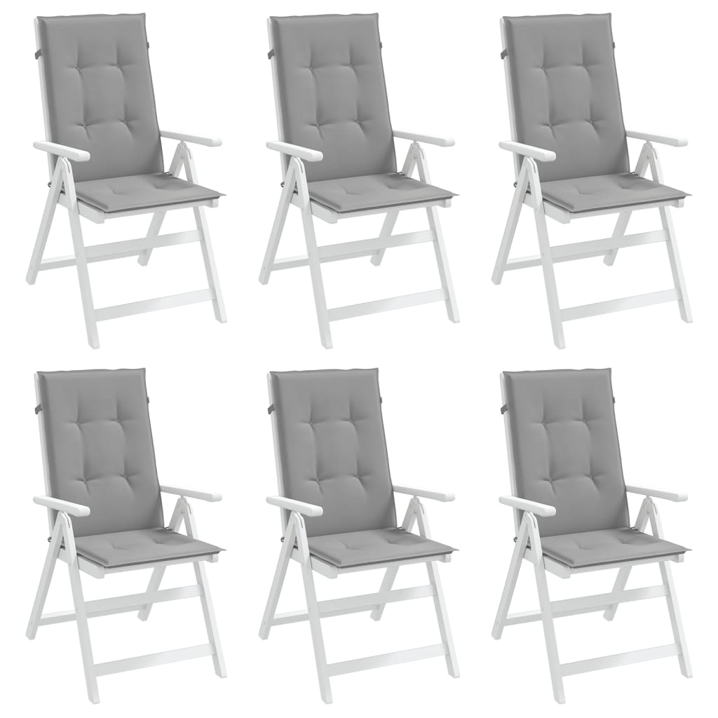 Cuscini per Sedie 6 pz Grigi 120x50x3 cm in Tessuto