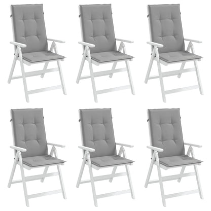 Cuscini per Sedie 6 pz Grigi 120x50x3 cm in Tessuto