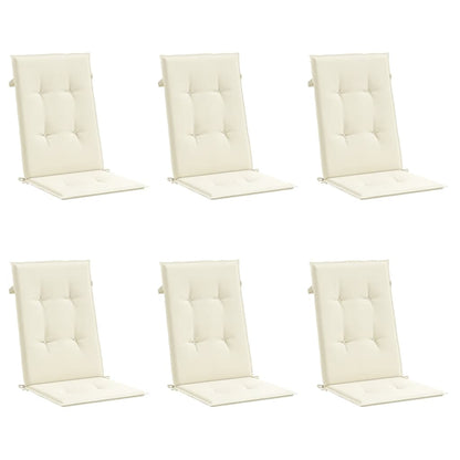Cuscini per Sedie 6 pz Crema 120x50x3 cm in Tessuto