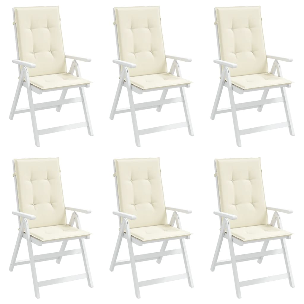 Cuscini per Sedie 6 pz Crema 120x50x3 cm in Tessuto