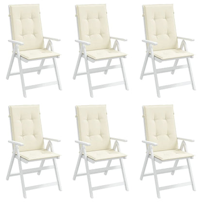 Cuscini per Sedie 6 pz Crema 120x50x3 cm in Tessuto