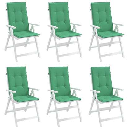 Cuscini per Sedie 6 pz Verdi 120x50x3 cm in Tessuto