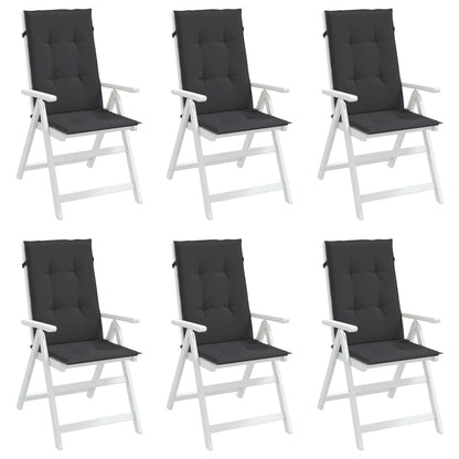 Cuscini per Sedie 6 pz Neri 120x50x3 cm in Tessuto