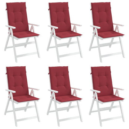 Cuscini per Sedie 6 pz Rosso Vino 120x50x3 cm in Tessuto