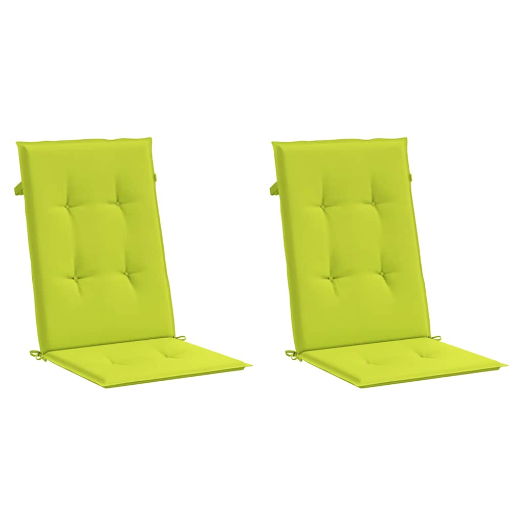 Cuscini per Sedie 2 pz Verdi 120x50x3 cm in Tessuto