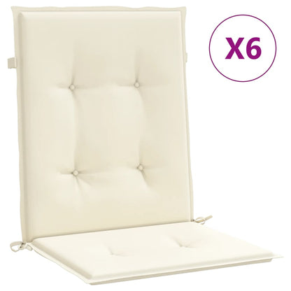 Cuscini per Sedia 6 pz Crema 100x50x3 cm in Tessuto Oxford