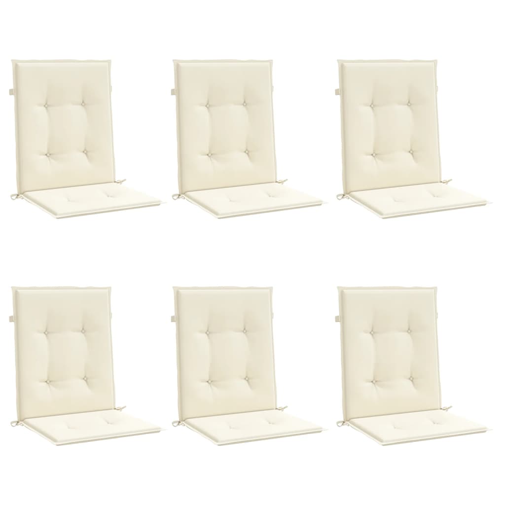 Cuscini per Sedia 6 pz Crema 100x50x3 cm in Tessuto Oxford