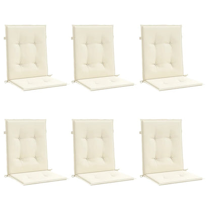 Cuscini per Sedia 6 pz Crema 100x50x3 cm in Tessuto Oxford
