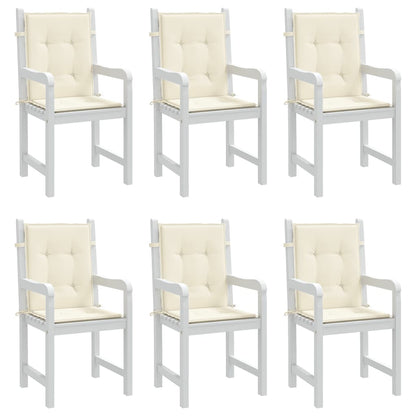 Cuscini per Sedia 6 pz Crema 100x50x3 cm in Tessuto Oxford